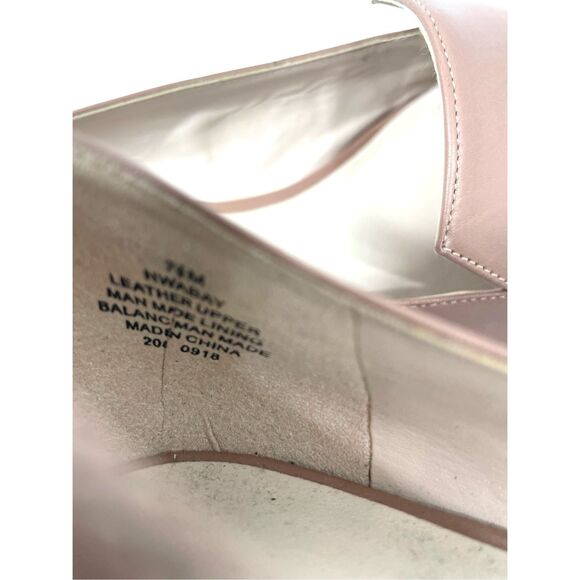 Nine West Abay Smoking genuine leather Flats loafers Size 7.5 barely nude neutra - Picture 9 of 10